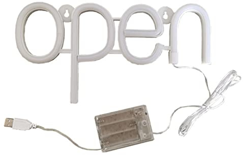 Ausla LED Neon OPEN Schild, 2 Leistungsmodi 200 g Leuchtschild | Neon Leuchtschilder, Kunststoff, für Außen Club Geschäft Restaurant Cafe