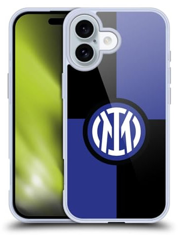 Head Case Designs Licenza Ufficiale Inter Milan Bandiera Distintivo Custodia in Gel [Protezione di Grado Militare] Compatibile con Apple iPhone 16 E Compatibile con MagSafe