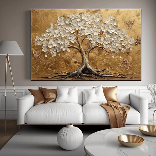 Stampe artistiche astratte dell'albero della vita, poster, dipinti su tela, quadri di lusso, decorazioni da parete con alberi dorati per soggiorno, decorazioni per la casa, 60x80 cm senza cornice