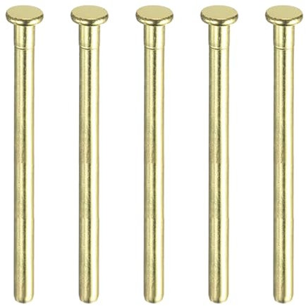 sourcing map 5pcs 3.5 Inch Door Hinge Pins, Removable Brushed Door Hinge Interior Hinge Security Pins for Wood Residential Door Replacement, Gold