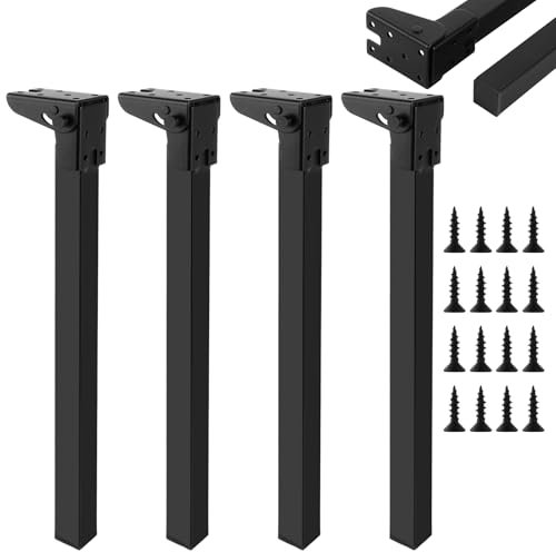 MUXHEL Lot de 4 pieds de table pliables de 40 cm - En métal - Pieds de meubles pliables - Pieds de table pliables - En métal - Pour table, table à manger, table basse, bureau