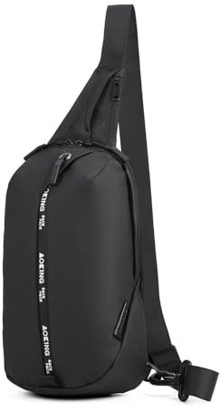 UMydeal Brusttasche Sling Bag Herren Schultertasch Fit 9,7 Zoll iPad, Wasserdicht Sling Rucksack Men Crossbody Bag für Arbeit Reisen Wandern Sport