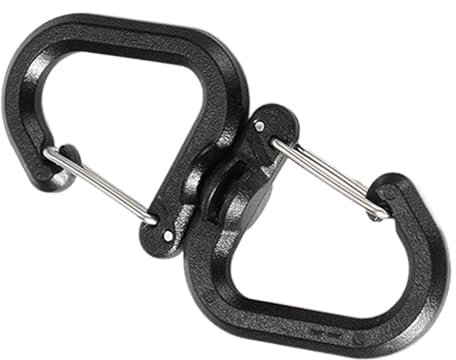360 cierres giratorios de doble mosquetón, doble mosquetón, clips de mosquetón para mochila, clip de bloqueo multifuncional para exteriores, clips de gancho para mochila con articulación giratoria de