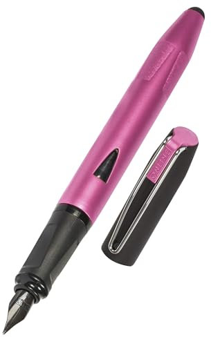 Online Switch Plus Fountain Pen, Cartridge Fountain Pen & Stylus in One, for Tablets and Smartphones, Multifunction Pen with Combination Ink Cartridge, Pink, Iridium Nib, Nib Size M