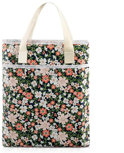 Likesing Custodia libro, Custodia per libri con chiusura lampo e tasca frontale, Copertina libro portatile per gli amanti dei libri, Protezione impermeabile per libri 31 x 26 cm