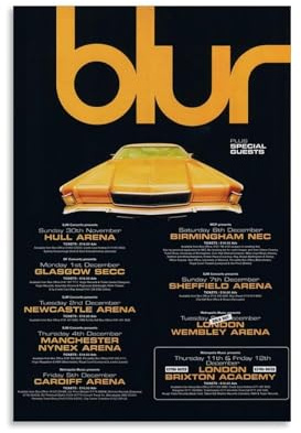YRUAWRH Blur Poster, Wandkunst, ästhetisches Cover, Leinwand, Vintage-Poster, dekoratives Gemälde für Schlafzimmer, Wohnzimmer, 30 x 45 cm, ungerahmter Stil
