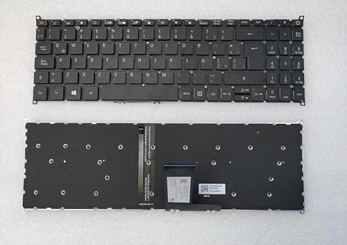 JYJYGDM Pièces d'ordinateur Portable Nouveau Latin for Acer Aspire A315-42G A315-54K A315-55G SF315-51 SF315-51G rétro-éclairage Noir Blanc Impression Ordinateur Portable Clavier