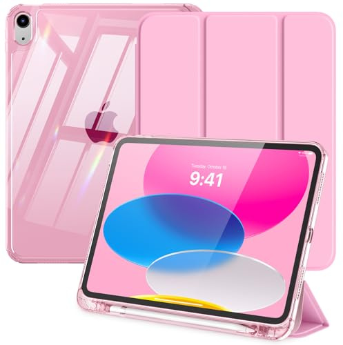 MoKo Cover Custodia per iPad A16, iPad 11/10 Gen 11/10.9, Fiore Rosa