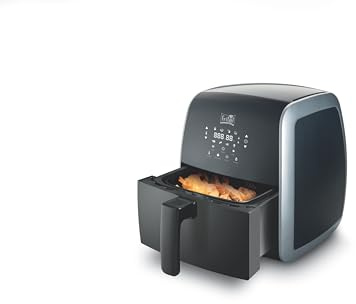 FRITEL Airfryer SnackTastic® 5804 – Heißluftfritteuse – 3,2 l – 1450 W – 8 Programme – 2 bis 5 Pers. – Digitales Touchscreen-Display – Softleder/Mattschwarz