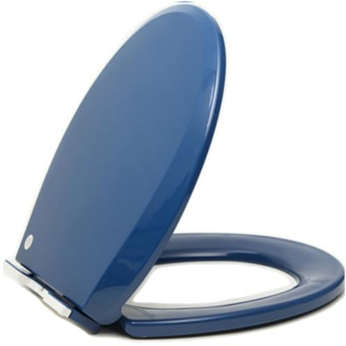 Brigtviee Round PP Toilet Seat with Quick Release Hinges, Soft Close Toilet Seats, Quiet and Slow Close Toilet Lid and Seat, Easy Clean and Install, O-Shaped Toilet Seat Cover,Royal Blue,36x41cm