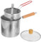 ABOOFAN Friteuse Avec Panier : Friteuse Domestique En Acier Inoxydable De 3 l Avec Panier – Récipient À Graisse À Poignée Unique Pour Faire Bouillir, Frire Et Mijoter