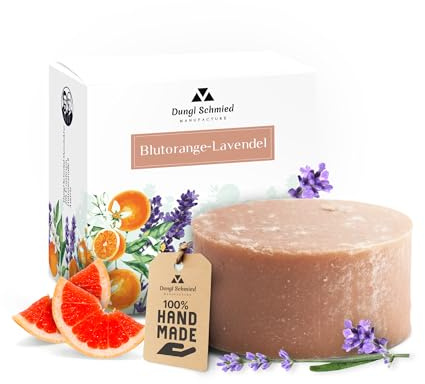 Dungl Schmied | Blutorange Lavendel festes Shampoo | Handgemacht | 70g Shampoo Bar | Ohne Palmöl | Vegan | Naturshampoo mit natürlichen Inhaltsstoffen | Für alle Haartypen