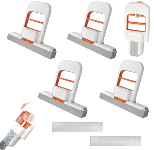 4 Pack Mini Foldable Desktop Mops | Self-Squeeze Mini Mop for Small Spaces,Super Water Absorption,Portable Cleaning Sponge Mop Wet and Dry for Tea Table,Bathroom Tile,Kitchen,Glass,Living Room