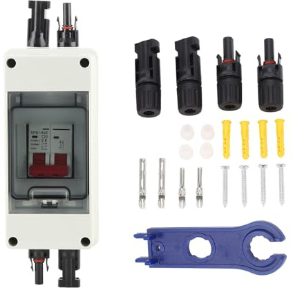 Interrupteur de déconnexion de panneau solaire, mini disjoncteur de commutateur de déconnexion solaire avec boîte de distribution étanche IP65, sectionneur PV DC500V (20A)