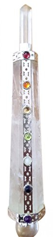 WLM Baguette des 7 Chakras en Cristal de Roche