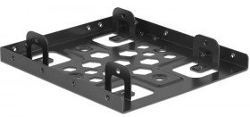 Delock 21324 Aluminium Einbaurahmen 2 x 2.5 Zoll zu 3.5 Zoll Schwarz