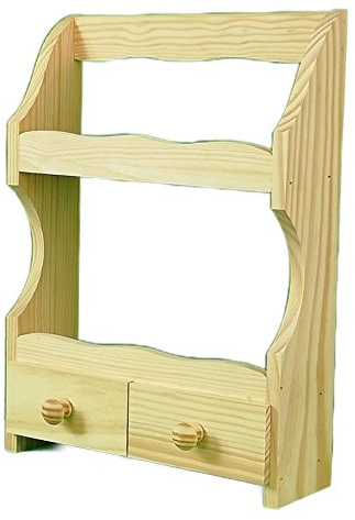 GRECA Especiero madera. En pino macizo natural. En crudo, se puede pintar. Medidas (ancho/fondo/alto): 25 * 11 * 36 cms.