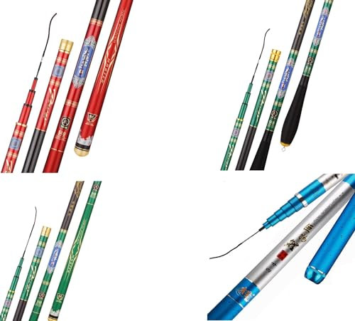 4pcs 3,6m Canne à pêche Coup Chinoise pêche Carpe esturgeon pâte télescopique Carbone 3m (3.6)