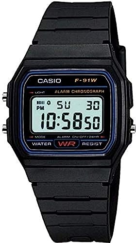 Casio Armbanduhr für Herren – Digitales Harzband – F-91W-1HDG, Lässig