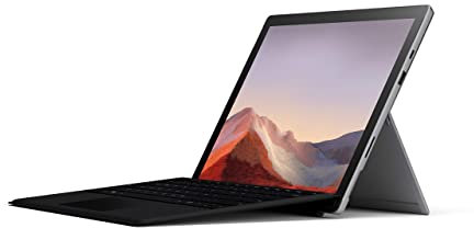 Microsoft Surface Pro 7 Exclusive Pack Laptop (Windows 10, touchscreen da 12,3, Intel Core i5, 8 GB di RAM, SSD da 128 GB) + Tastiera francese AZERTY Cover con tasti Nero + Surface Platinum Stylus