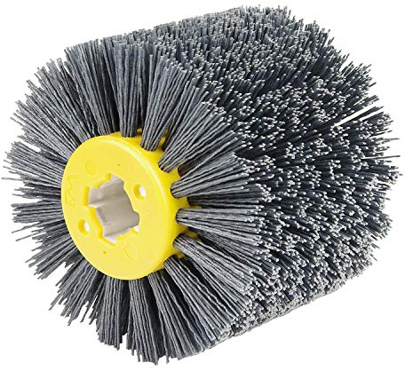 EXLECO Spazzole Nylon #120 Grana Rettifica Abrasivi Wire Spazzola per Lucidatura Spazzola per Mobili Legno, Rullo Abrasivi Wire, Spazzola per Satinatrice per Diametro 19mm Levigatrice Spazzola Nero