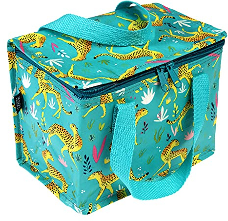 Rex London - Insulated Lunch Bag for Kids & Adults Foil Lined - Cheetah | lunch bag, insulated lunch bag, lunchbag, thermal container, food carrier, soft lunchbag, cooler box