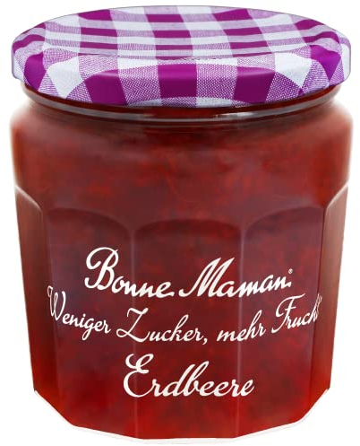 Bonne Maman Erdbeere Weniger Zucker mehr Frucht, 335g mit 30% weniger Zucker als klassische Bonne Maman Konfitüre, Für mehr Genuss-Momente