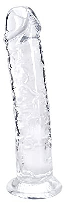 Consolador realistas pequeño de 18 cm, suave y realista, fabricado con gelatina transparente. Equipado con una fuerte ventosa, ideal para mujeres, hombres y gays.