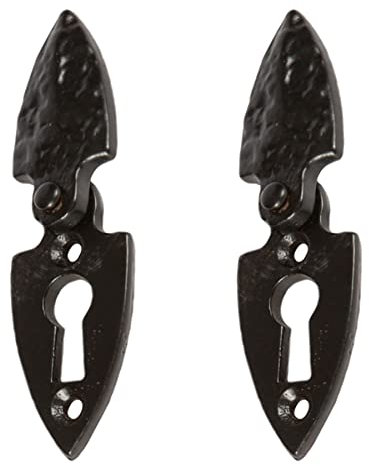Hammer and Tongs - Arrowhead Escutcheon Plate with Cover - W30mm x H55mm - Black - Pack of 2