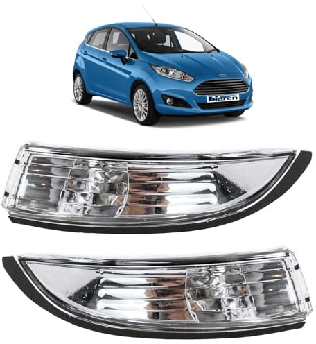 BIAREN Pair Door Wing Mirror Indicator Lens Set Right And Left Clear For Ford Fiesta B-Max 2008-2017 1748314 1748313