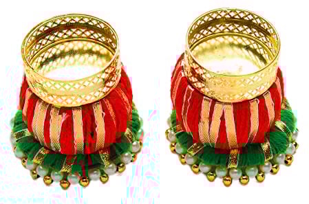 Decorative Handmade Jute Ring Puppet Tea Light Candle Holder Set of 2 Puppet Dolls T Lights Candle Stand for Diwali Decor Decorations Lighting Accessories Home Decor (Without Wax)