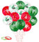 24 Stück Weihnachten Luftballons 12 Zoll Merry Christmas Ballons Rot Grün Weihnachtsballons Latex Weihnachtsfeier Party Deko mit 2 Bänder Weihnachtsdeko (A)