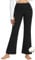 BALEAF Damen Flare Yogahose Leggings lang mit Taschen warm Fitness Hose 86cm Schwarz XL