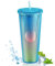 WMLBK Nieten Becher mit Deckel und Strohhalm,710ml Strohbecher Doppelwandige Kaltbecher Wiederverwendbar Plastik Trinkbecher für Saft Kaffee Home Office Wiederverwendbar(Blau)