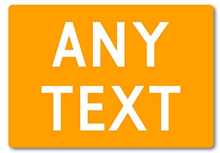 Personalised Any Text METAL Custom Sign Plaque. Indoors or Outdoors. 10 Colours, Various Sizes. Home Bar Man Cave Workshop Bedroom Address (A5 (197mm x 141mm), Orange)