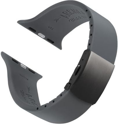 Archer Watch Straps - Correas de Reloj de Silicona Ajuste Personalizado para Apple Watch (Grafito, Broche Gris, 40/41/42mm)