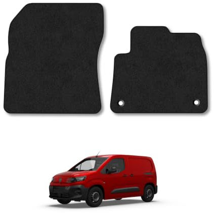 Peugeot Partner (2018+) Carpet Car Mats | Black Edge Trim Tailored Fit Floor Mats Full Coverage Protection Accessories Easy Clean Anti Slip Made in the UK
