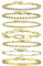 Emibele Gold Armband Set für Damen Mädchen, 14K vergoldete Gliederarmbänder Layered Figaro Büroklammer Tennis Beaded Verstellbares stapelbares Armband Modeschmuck, 7 Stück