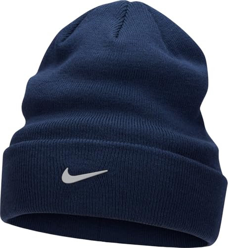 Nike FB6492-410 K NK Peak Beanie SC SWSH Hat Unisex Midnight Navy/LT Smoke Grey Größe 1SIZE