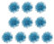 PATIKIL 10Stk 2.8 Chiffon Blumen Netz Stoff Blumen Nähen Gewebe Ornamente Stirnband Verzierungen für Heimwerker Handwerk Hochzeit Dekor Blau