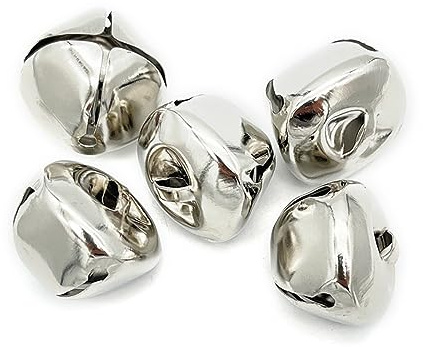 50 Stück Kleine Glöckchen Zum Basteln,DIY-Glocken Mini-Glöckchen Basteln Rostschutz Metallglöckchen Glöckchen Schellen für Schmuck Basteln Geschenkverpackung Weihnacht Fest Deko,Silber Silber 25mm