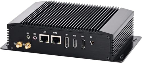 Partaker Industrial Computer, IPC, Fanless Mini PC, Intel N100, I1, 4 x USB, 2 x COM, 2 x LAN, DP, 2 x HDMI, Barebone, NO RAM, NO Storage, NO System