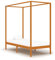 Annlera Himmelbett-Gestell Honigbraun Massivholz Kiefer 100x200 cm Bettgestell Bed Frame Bettrahmen Holzbett