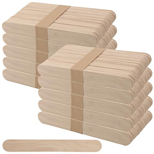 MUKCHAP 1000 PCS 150 x 18 x 1.6mm Wooden Lolly Sticks, Jumbo Wooden Craft Lollipop Sticks, Natural Wood Ice Cream Lolly Sticks for Crafts, Plant Labels
