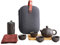 MEGAUK Zisha Kungfu Tee Set, Tragbare Reise lila Ton Teekanne + 4 Teetassen, Handgemachte Chinesische/Japanische Teeservice (04737 Zisha Kungfu Tee Set)
