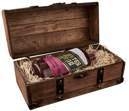 Pirate's Grog Wild Cherry Spiced Rum Gift Chest - 70 cl / 700 ml | World Rum Award Winner | Five Year Aged in Oak Barrels | 37.5% ABV & Flavoured with Fruit Allspice & Vanilla | Suitable for Cocktails