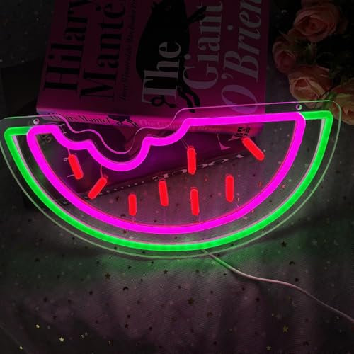 HFHungkeong Wassermelonen-Neonschild, LED-Neonlichtschild, Wandlampe, 35x17CM, Acryl, Party, Neon-Schild