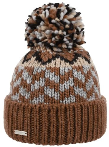 Seeberger Ventova Pompon Mütze Damen/Herren -, Braun, 6 3/4/7 3/8