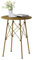 Table d'appoint pour l'extérieur, petite table d'appoint pour l'extérieur, table d'appoint ronde pour le patio en métal, résistante aux intempéries, pour le patio, le jardin, le balcon, la cour (doré)
