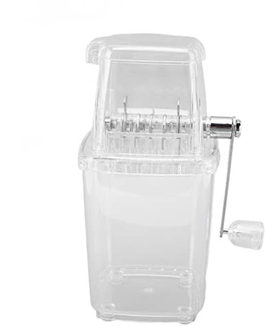 Trituradora de Hielo de Manivela, Trituradora de Hielo Manual Multifuncional Transparente para el Hogar, Máquina de Granizado, Agitador Picador con Cuchillas de Acero Inoxidable